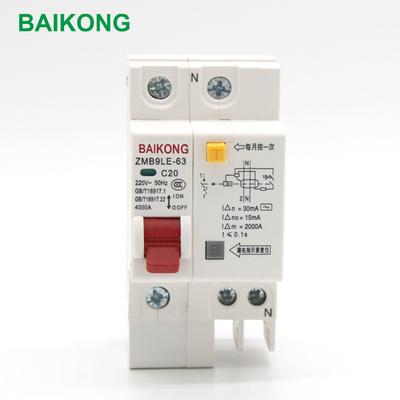 Plastic Transparent Smart Circuit Breaker Mini Miniature Circuit Breaker Mcb 1P 2P 3P 4P Earth Leakage