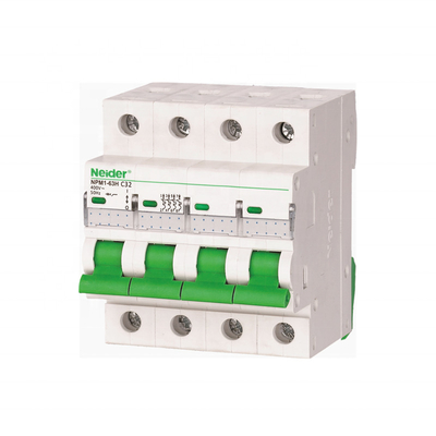 High Breaking Capacity NPM1-63H C32 32A 4 Pole Miniature Circuit Breaker MCB 6000A